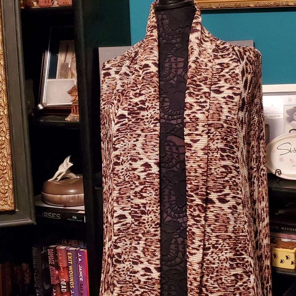Chicos sz3 leopard print jacket